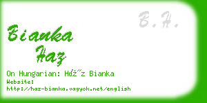 bianka haz business card